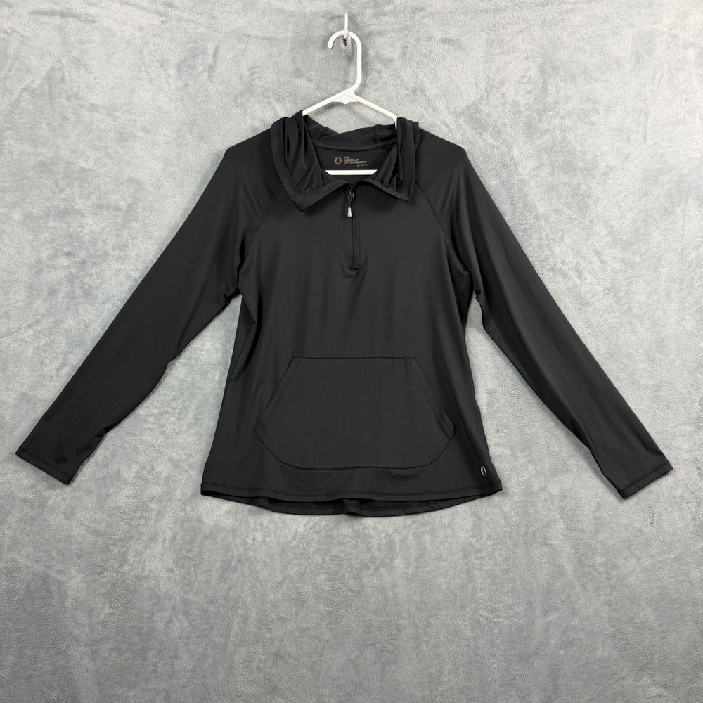 American Outdoorsman Womens M Black Hoodie 1/4 Zip Performance Gorpcore Utility